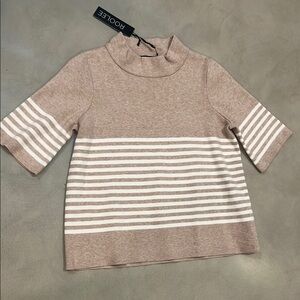 Roolee Tan and White Striped Top